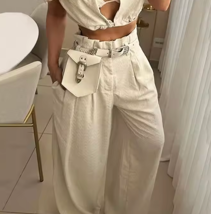 Belted Cream Co-ord Set