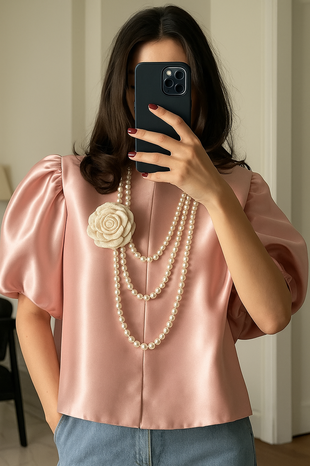 The Parisian Luxe Puff Blouse