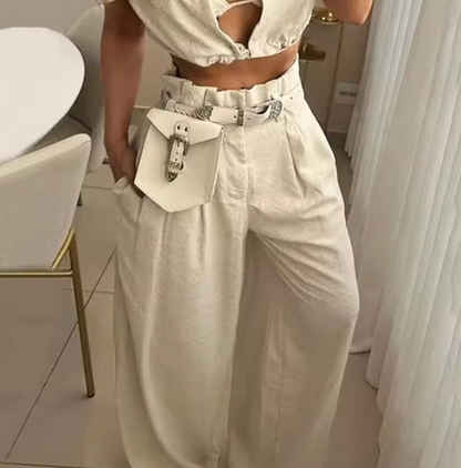 Belted Cream Co-ord Set
